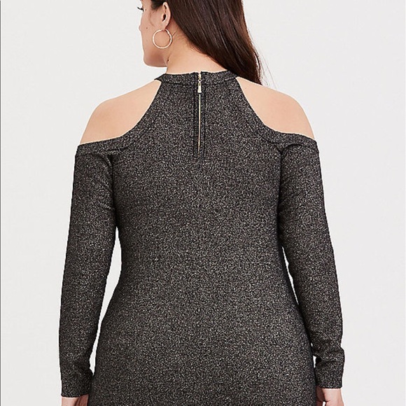 Nwt Torrid Black Gold Metalic crisscross top - Picture 2 of 5